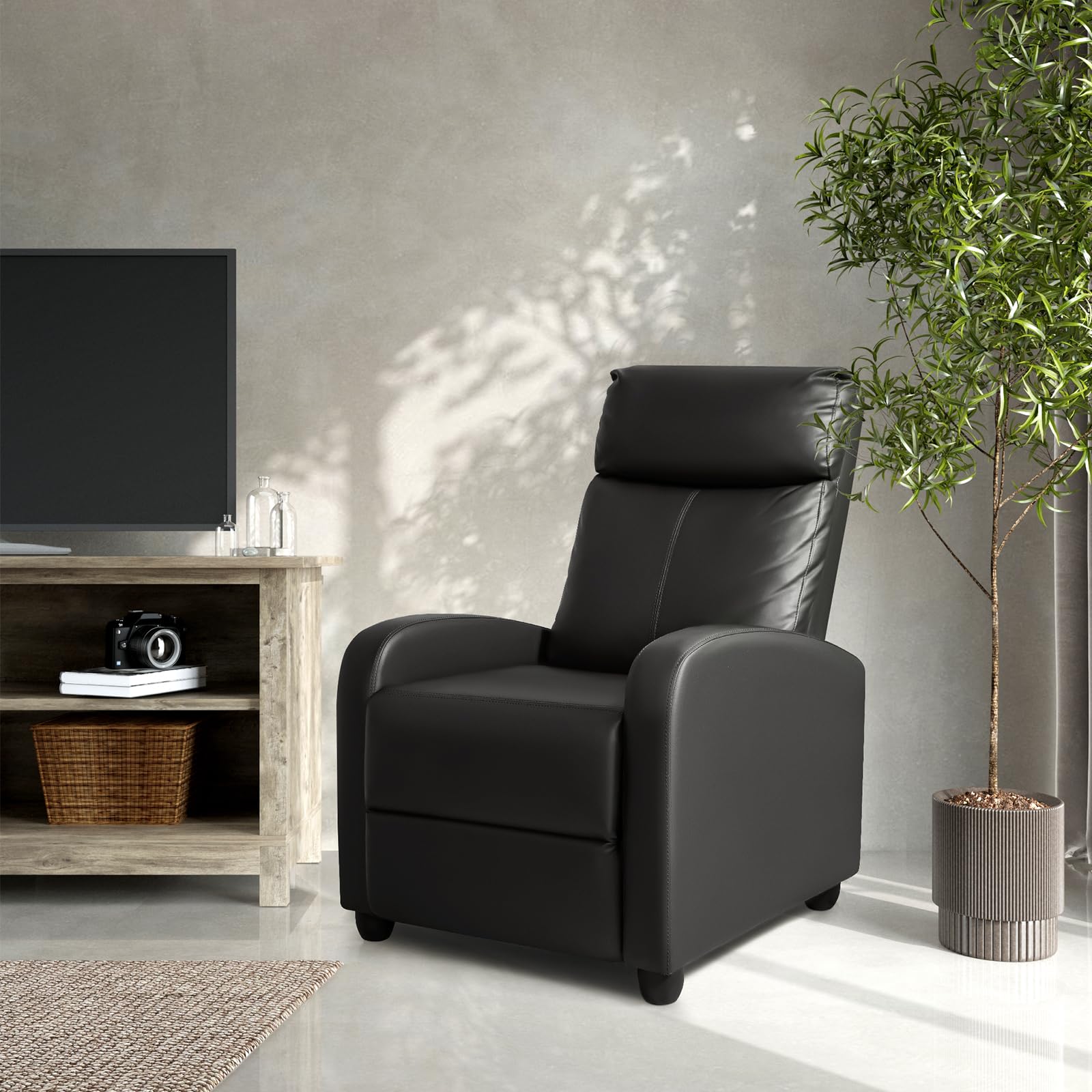 Modern Recliner Chair with Adjustable Backrest and Footrest