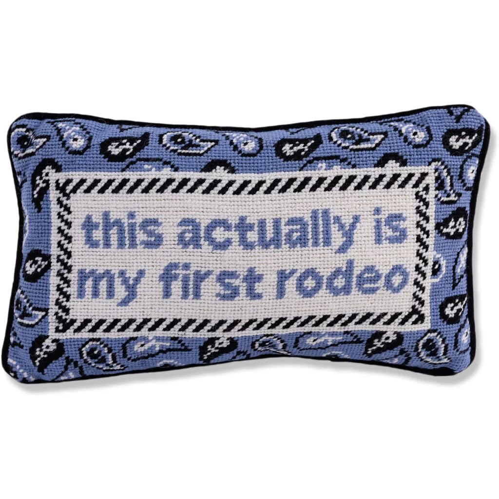 First Rodeo Needlepoint Throw Pillow