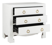3-Drawer Chest White Gold