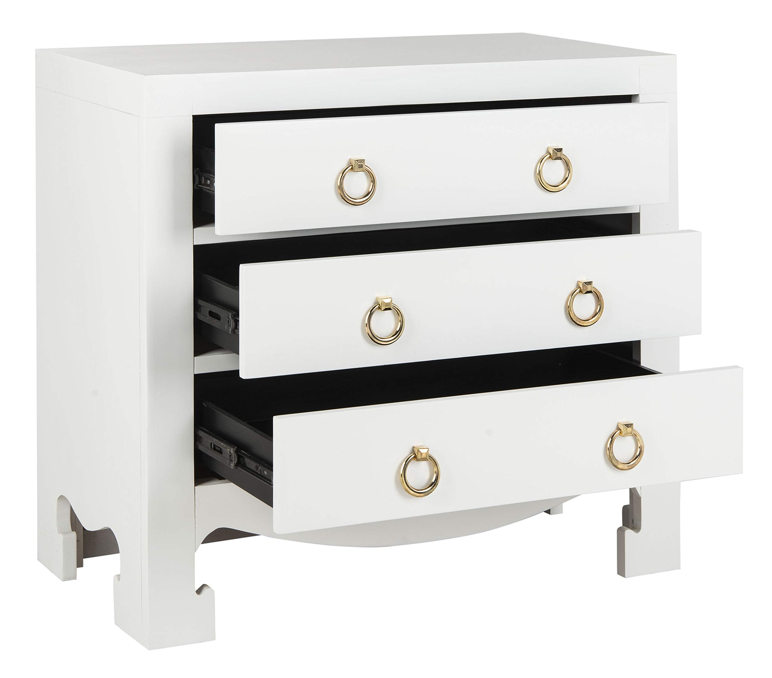 3-Drawer Chest White Gold