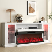 72.8" 3-Sided Electric Fireplace TV Stand with Storage