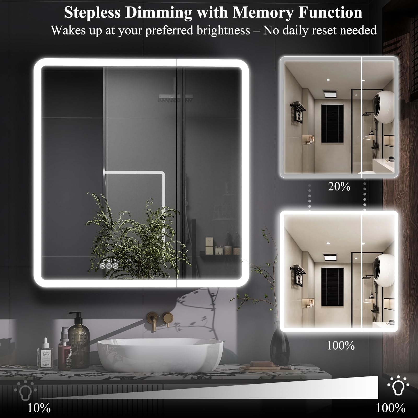 LED Bathroom Medicine Cabinet Mirror 30x32