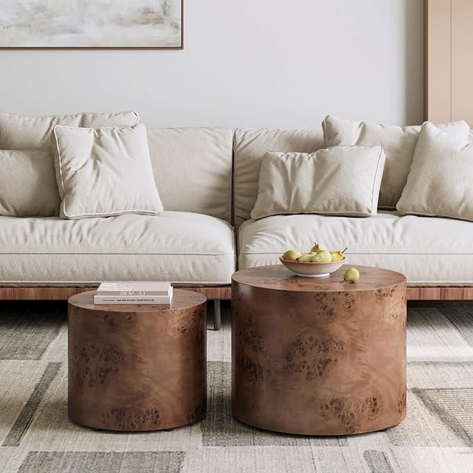 Round Nesting Coffee Table Set of 2