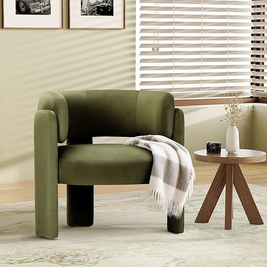 Velvet Barrel Accent Chairs Set of 2