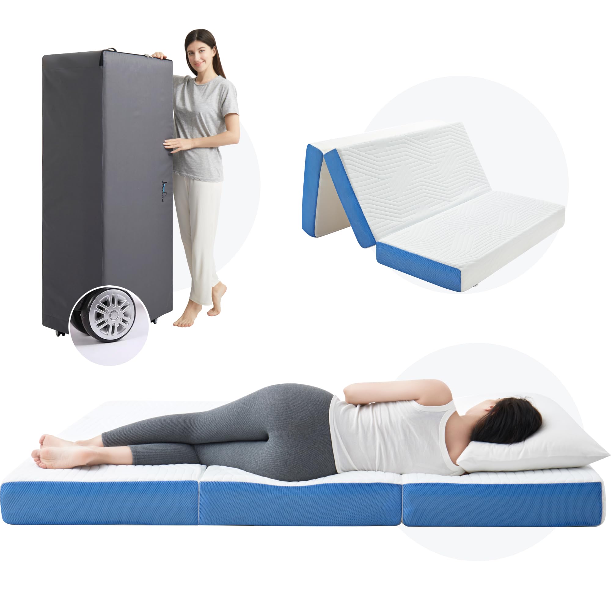 6 Inch Queen Trifold Gel Memory Foam Mattress