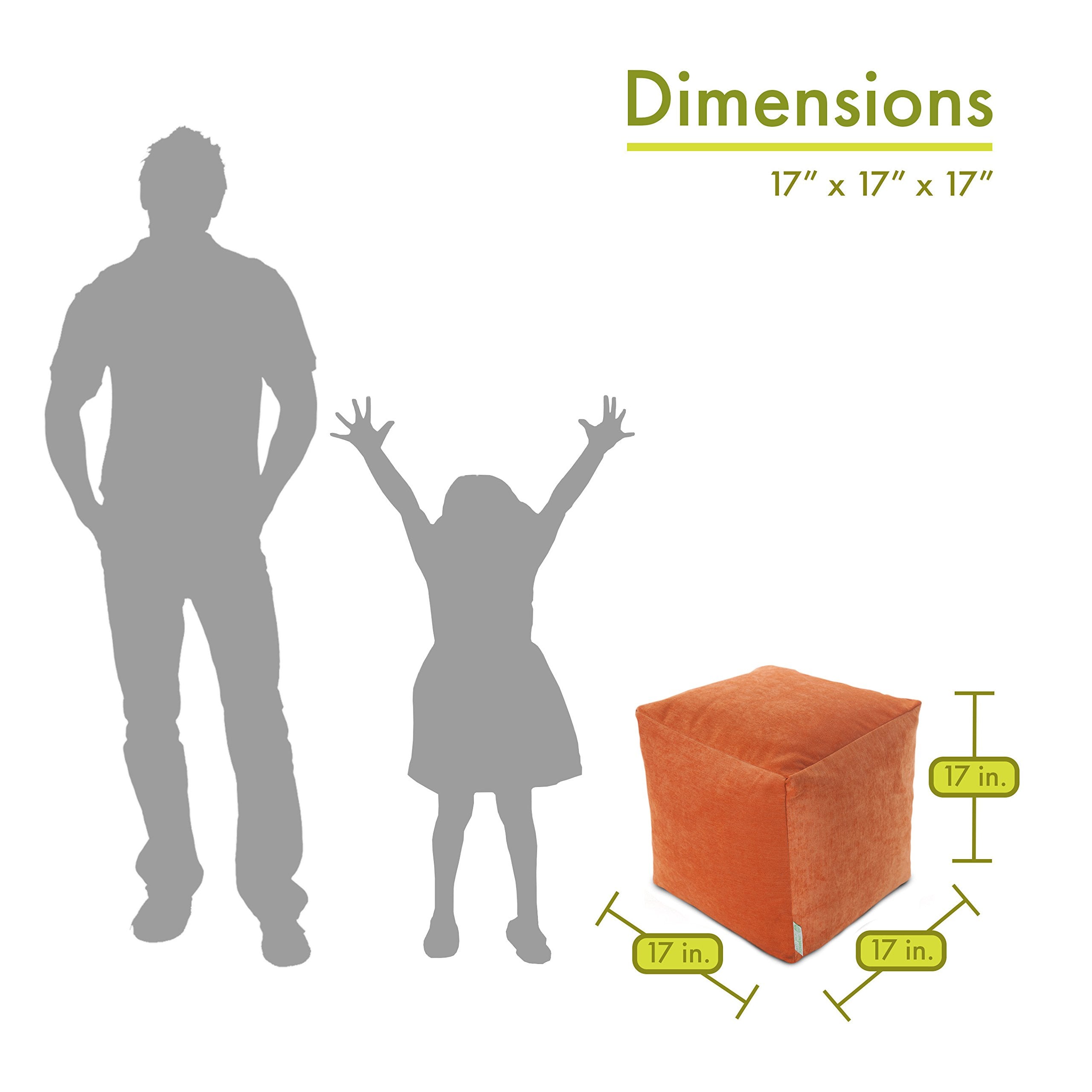 Bean Bag Ottoman Pouf Cube - 17 Inch