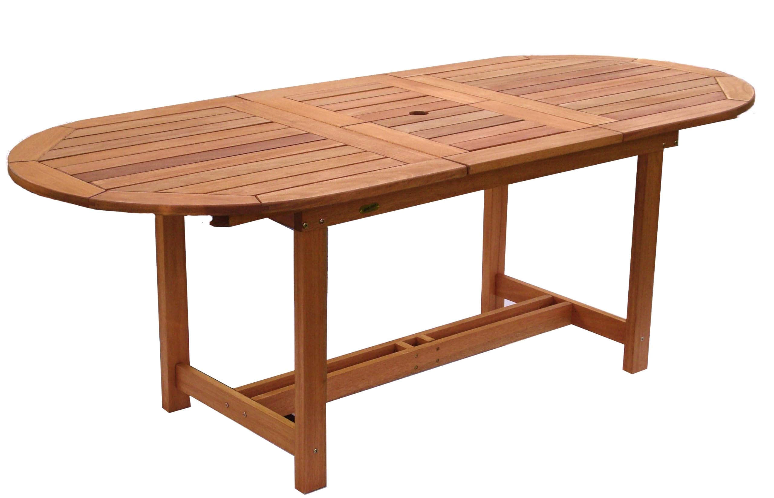 Amazonia Arizona 9 Piece Oval Outdoor Dining Set | Eucalyptus Wood | Durable and Ideal for Patio and Backyard