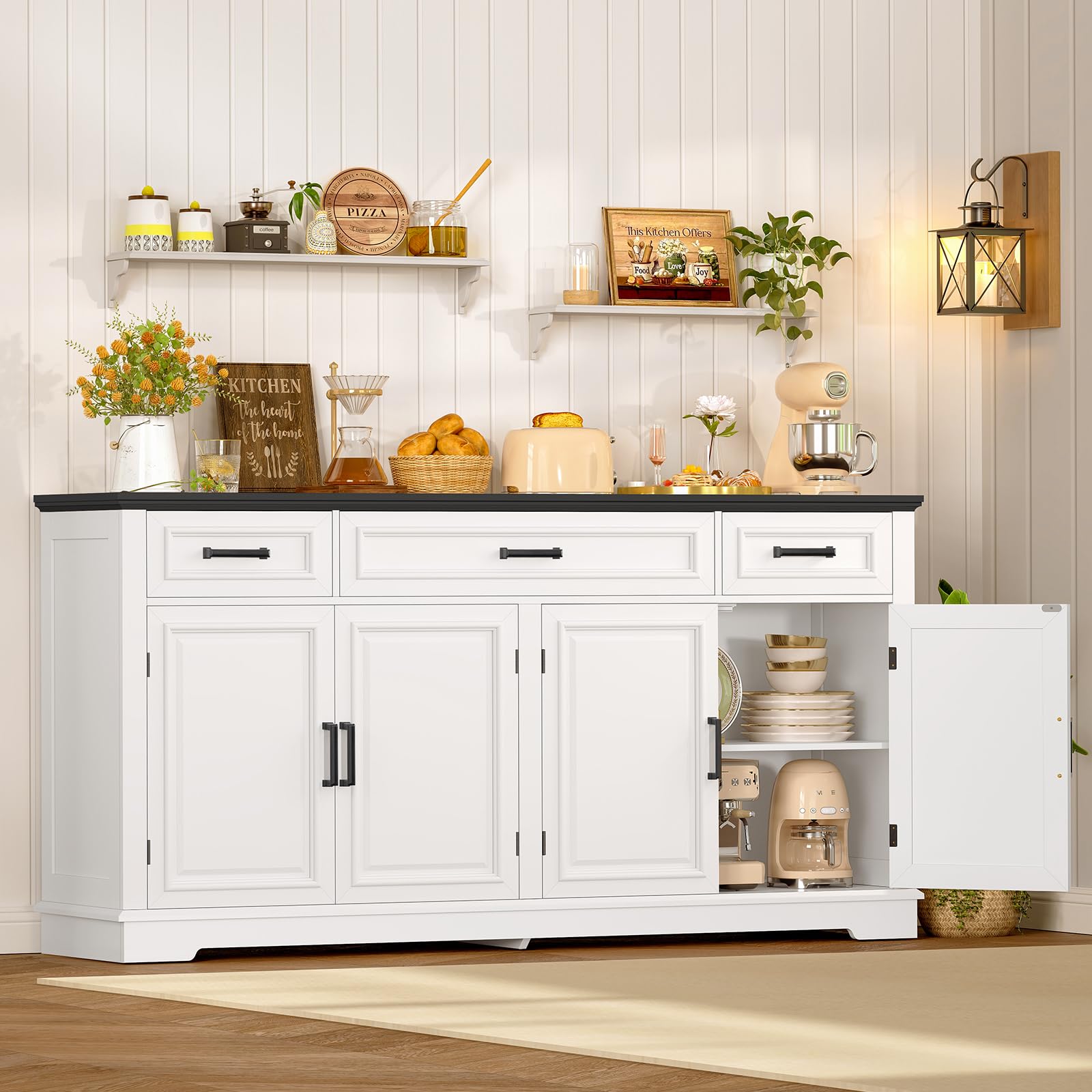 59" Buffet Cabinet with 4 Doors and 3 Drawers