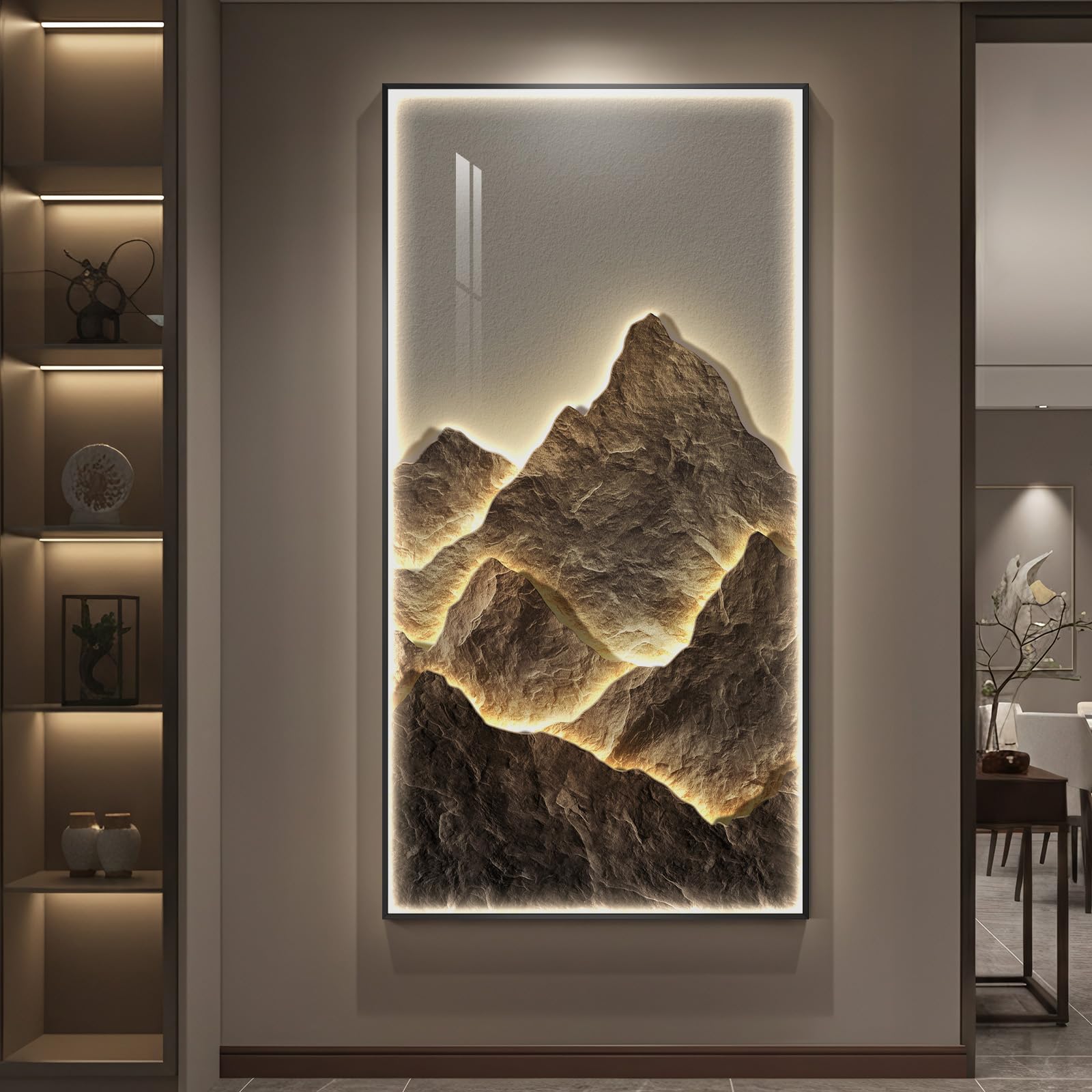 LED Lighted Mountain Wall Art