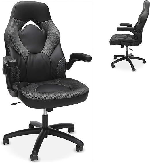 Ergonomic Gaming Chair with Lumbar Support and Flip-Up Arms