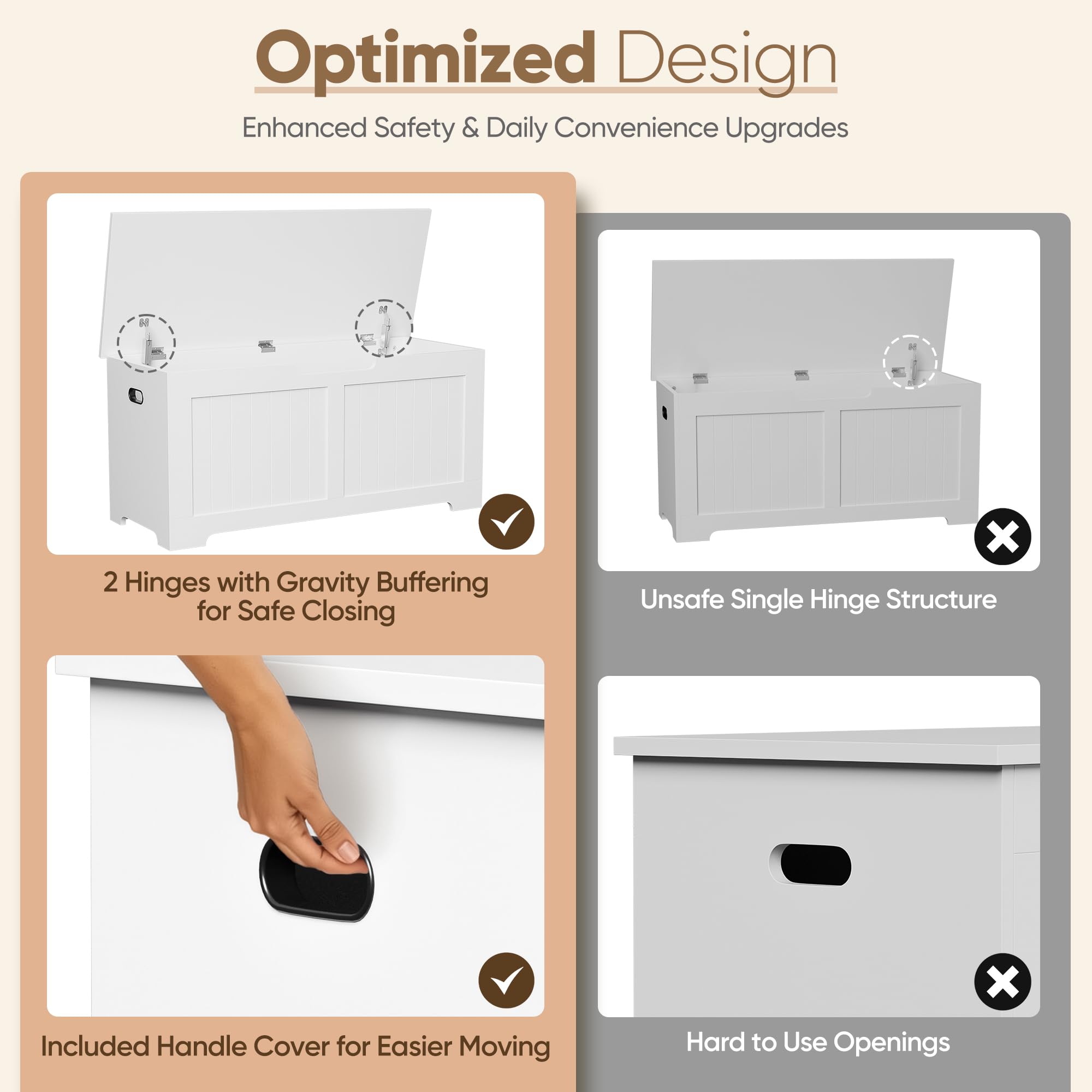 39-Inch Storage Chest with Safety Hinges