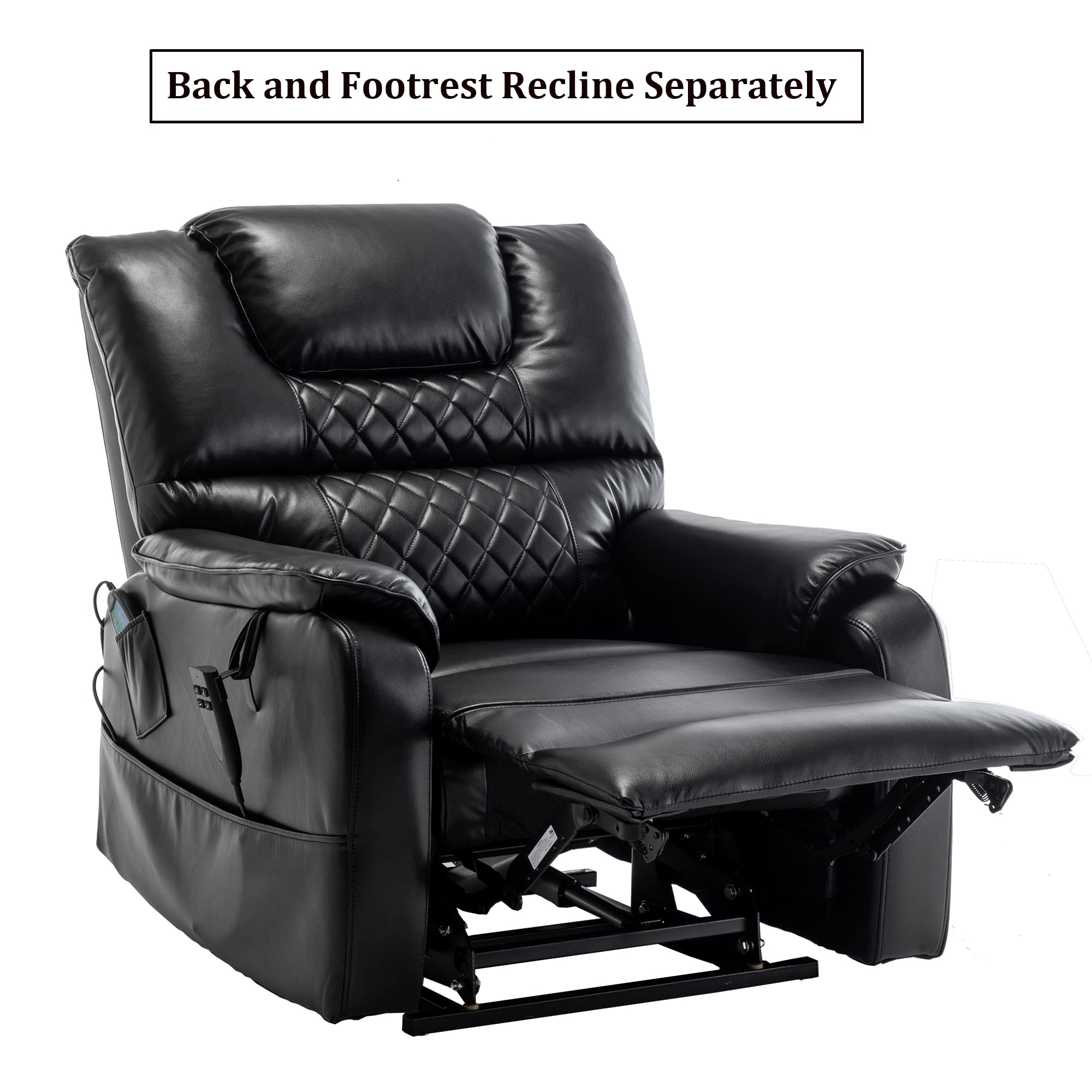 Dual Motor Lift Chair with Massage and Heat - 400lbs Capacity