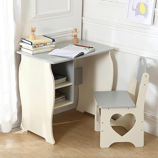 Kids Desk and Chair Set with Storage