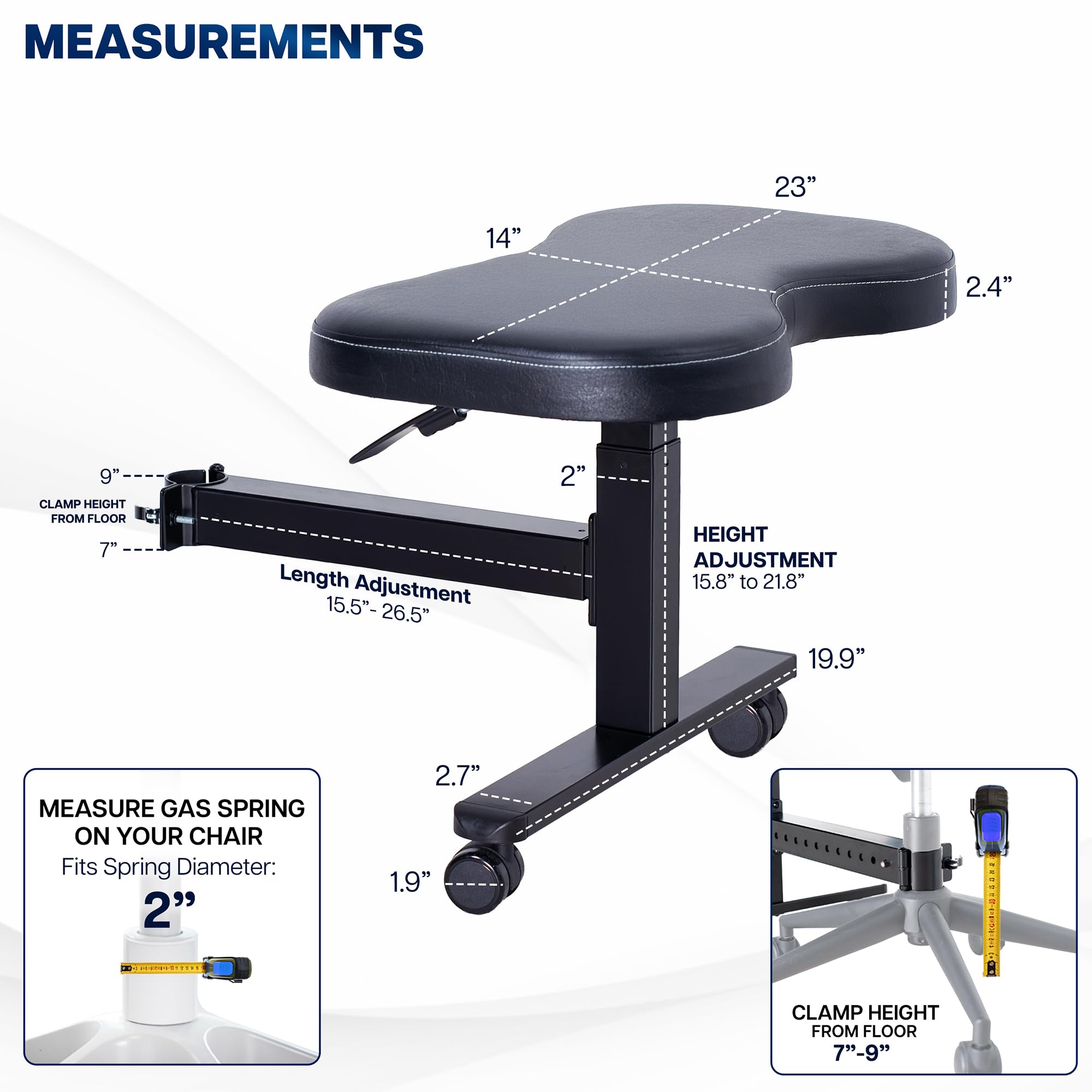 Height Adjustable Retrofit Footrest for Office Chair