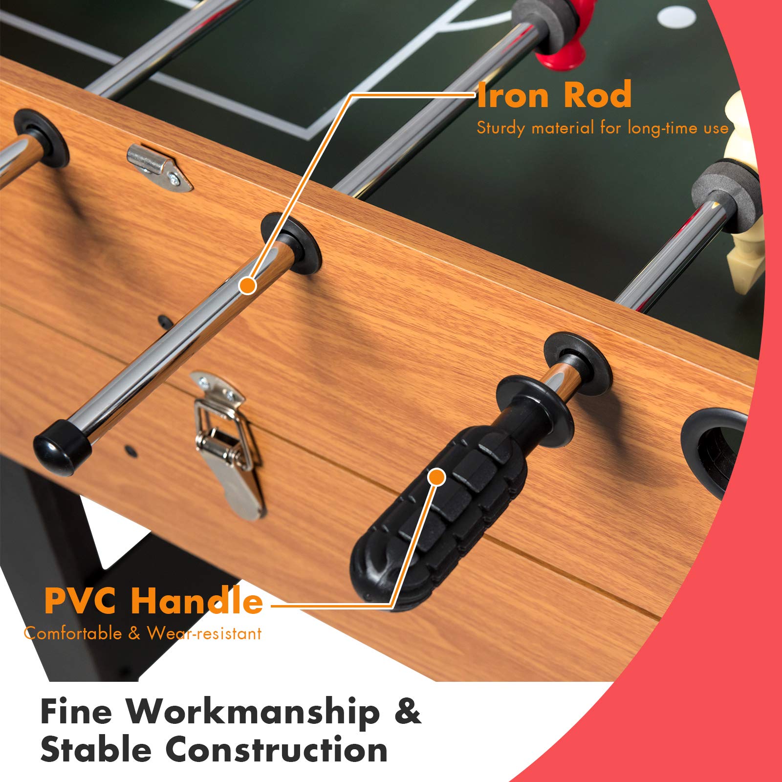 3-in-1 Multi Game Table with Foosball, Hockey & Billiards