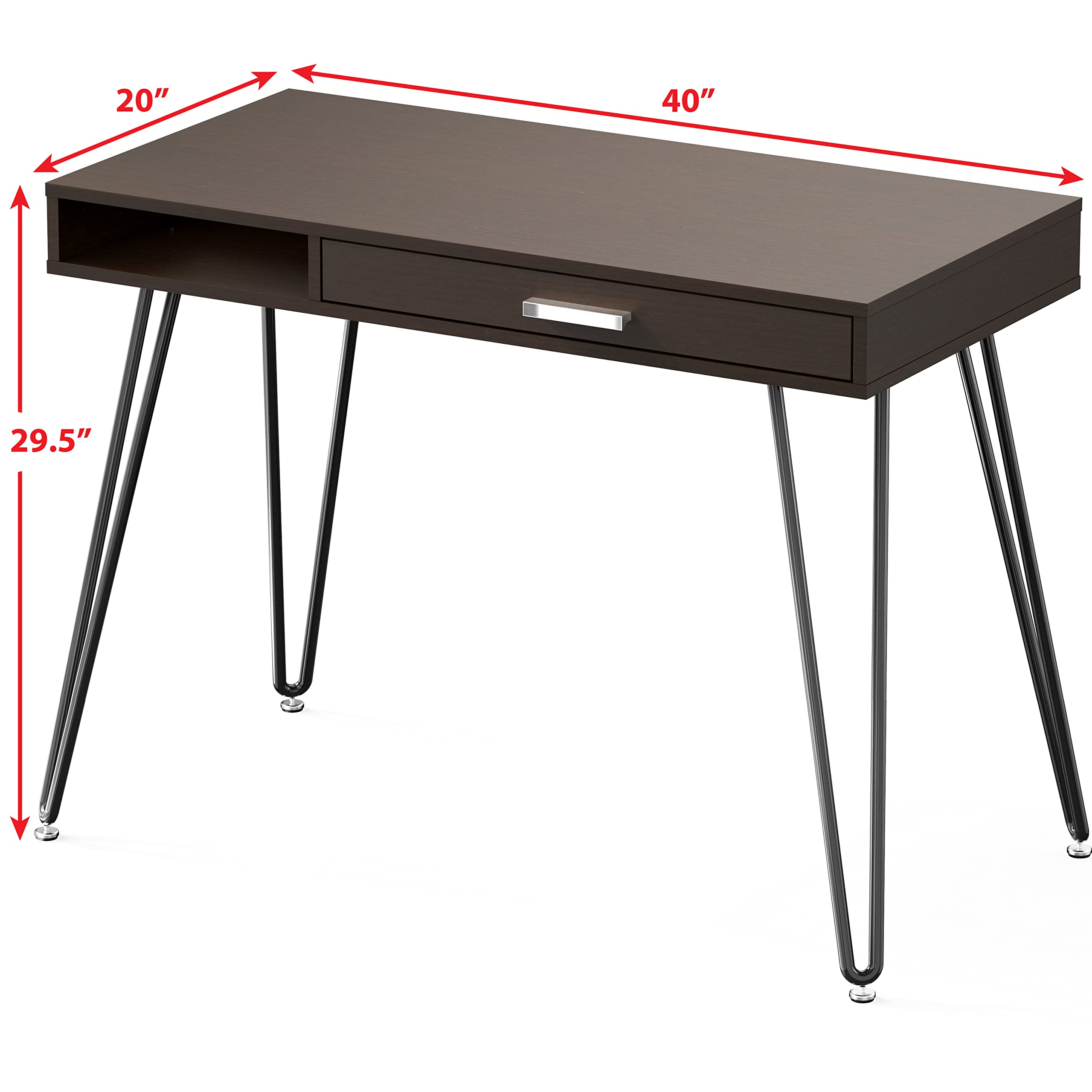 Computer Hairpin Leg Desk with Drawer