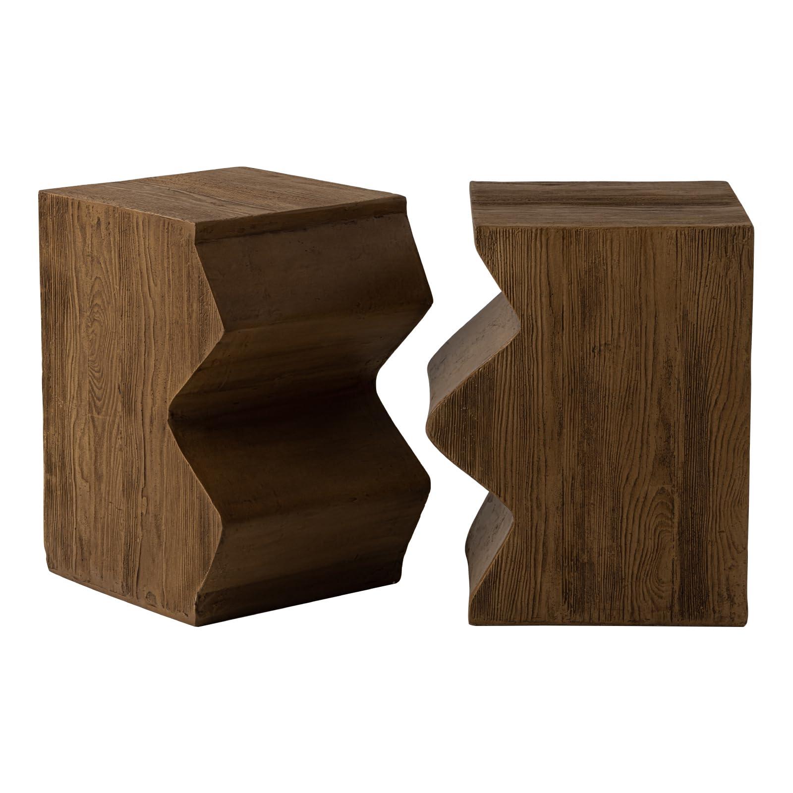 Concrete Side Table Set of 2 Outdoor Patio End Tables