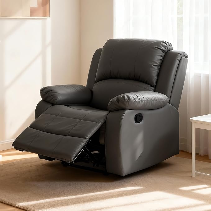 Manual Recliner Chair with Adjustable Push Back