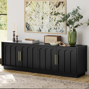 67" TV Stand with Arched Design and Adjustable Shelves