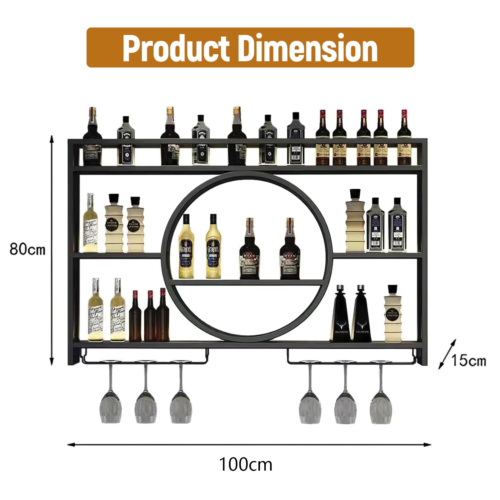 Wall Mounted Wine Rack with LED Light