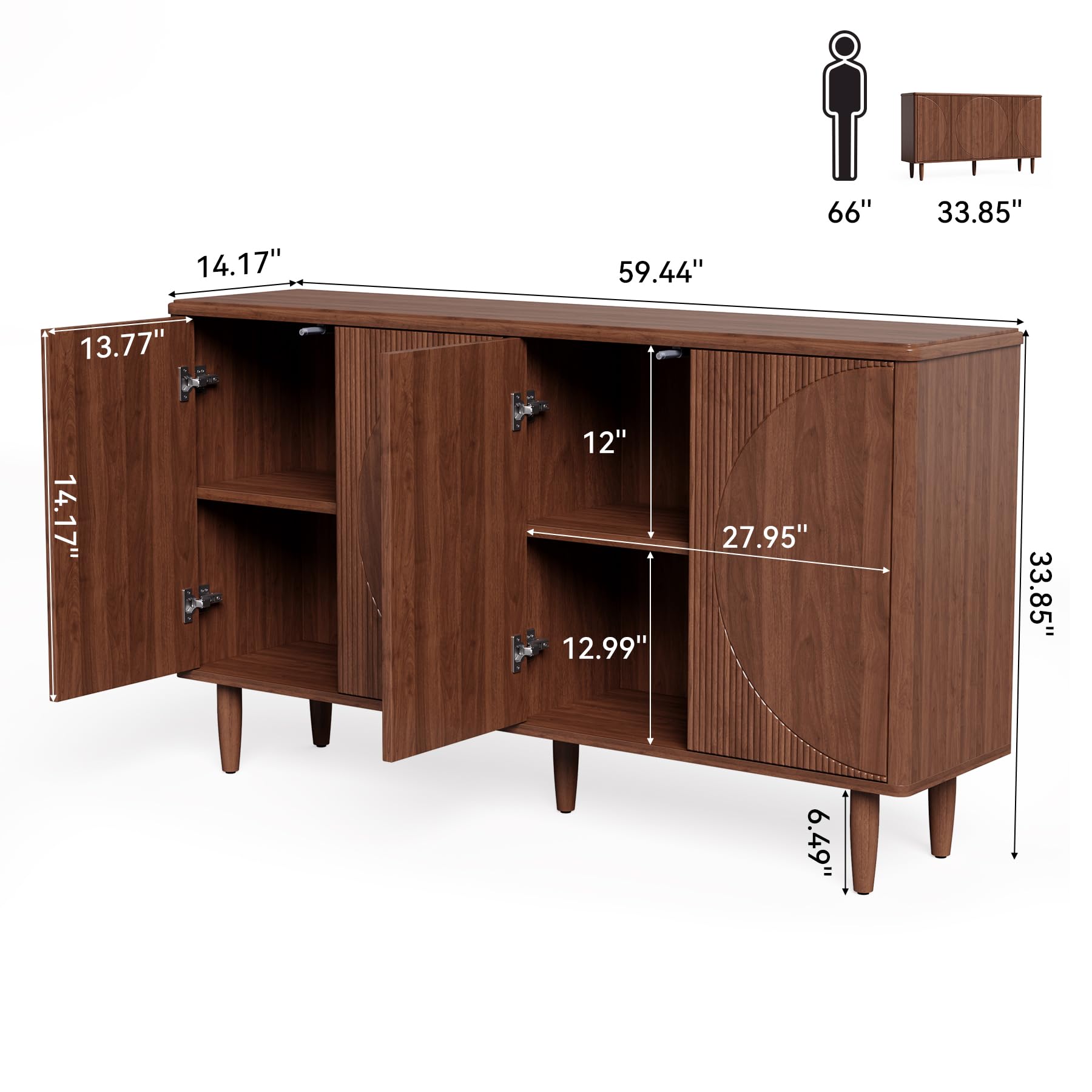 59-Inch Buffet Cabinet Sideboard with Storage