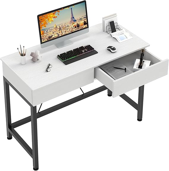 Small Computer Desk with Drawers 39 Inch