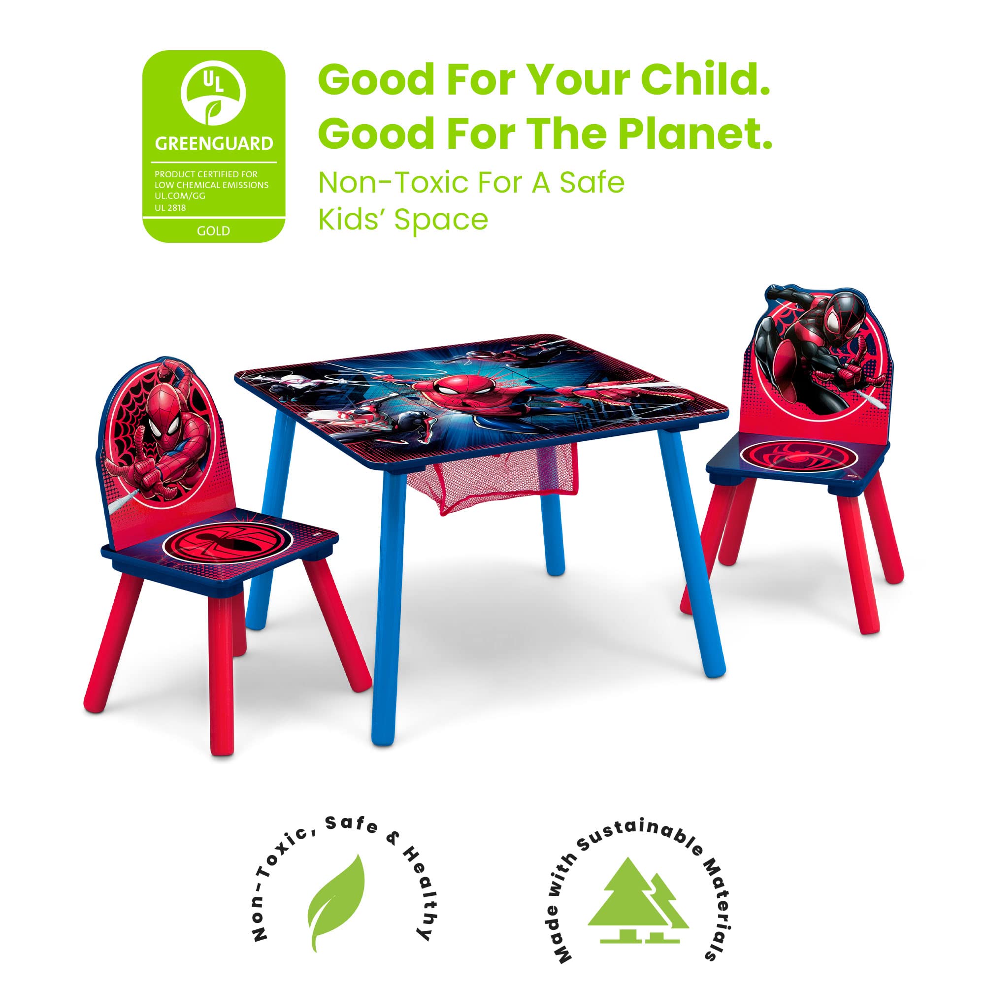 Spider-Man Kids Table and Chair Set with Storage