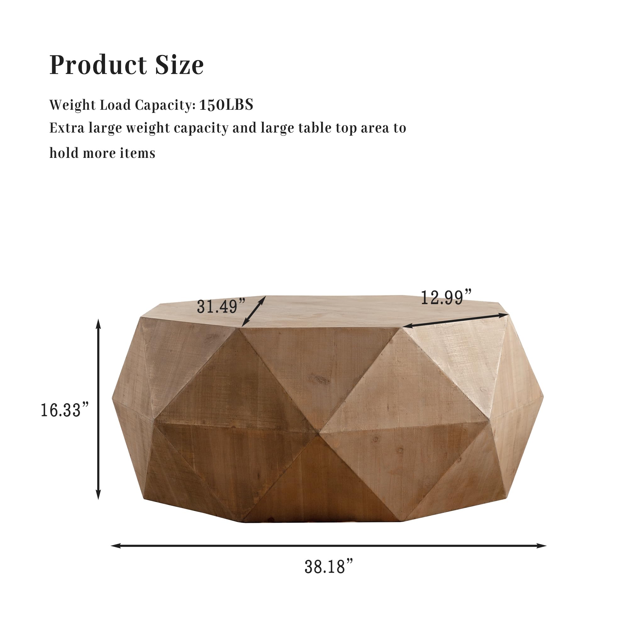 38" Modern Farmhouse Drum Coffee Table
