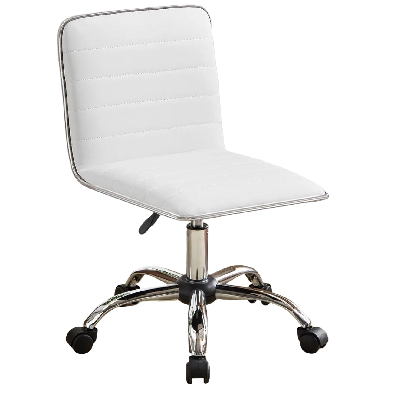 Leather Office Chair Mid-Back Adjustable Rolling Desk Chair