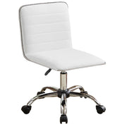 Leather Office Chair Mid-Back Adjustable Rolling Desk Chair