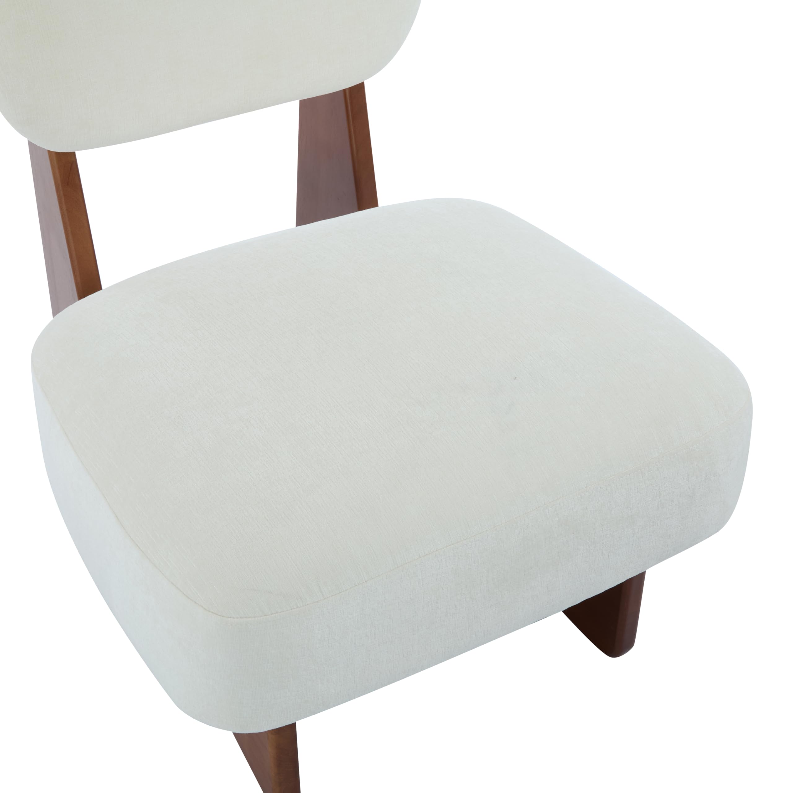 Low Profile Accent Chair Set of 2 - White Walnut