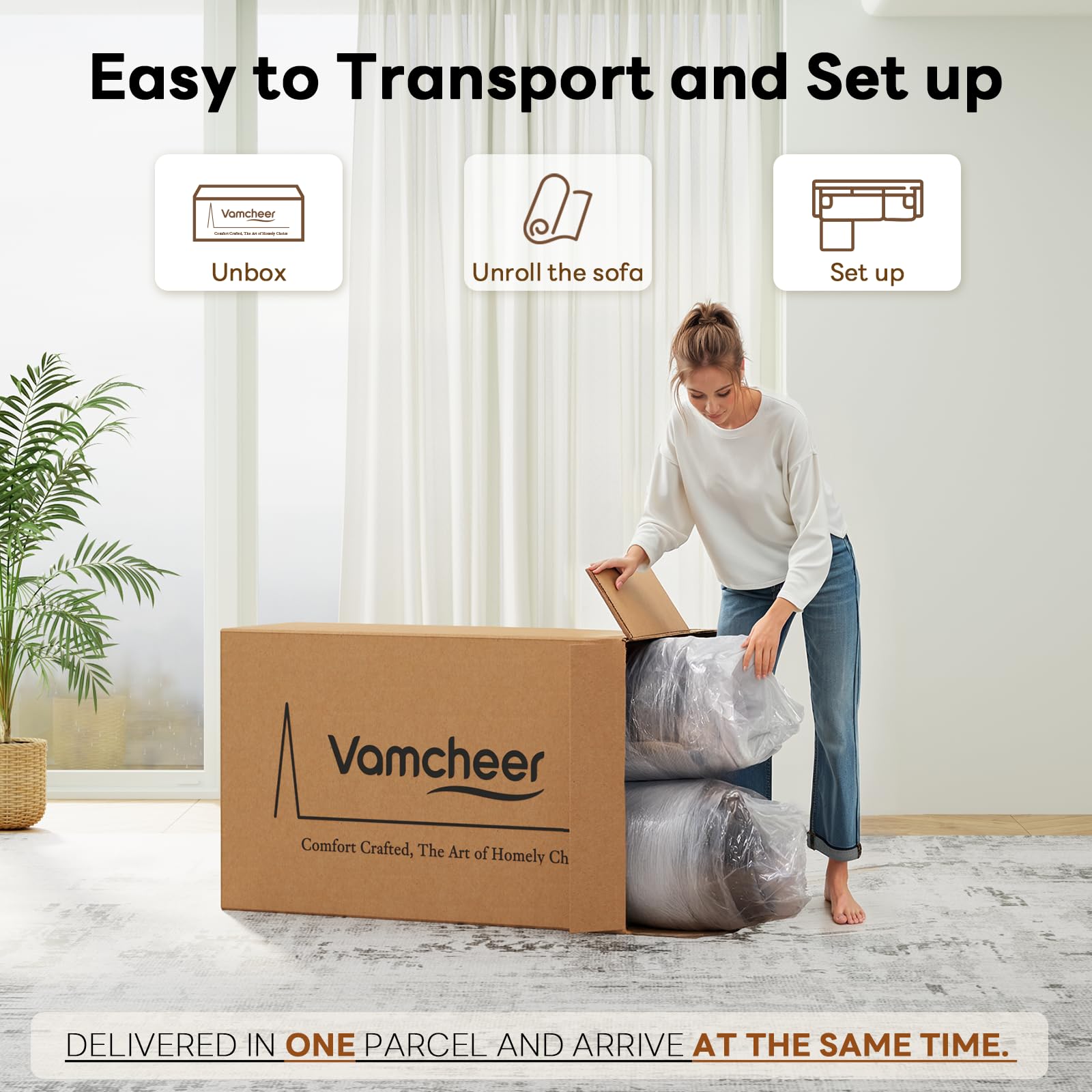 Modular Sectional Sofa L-Shaped with Deep Seat