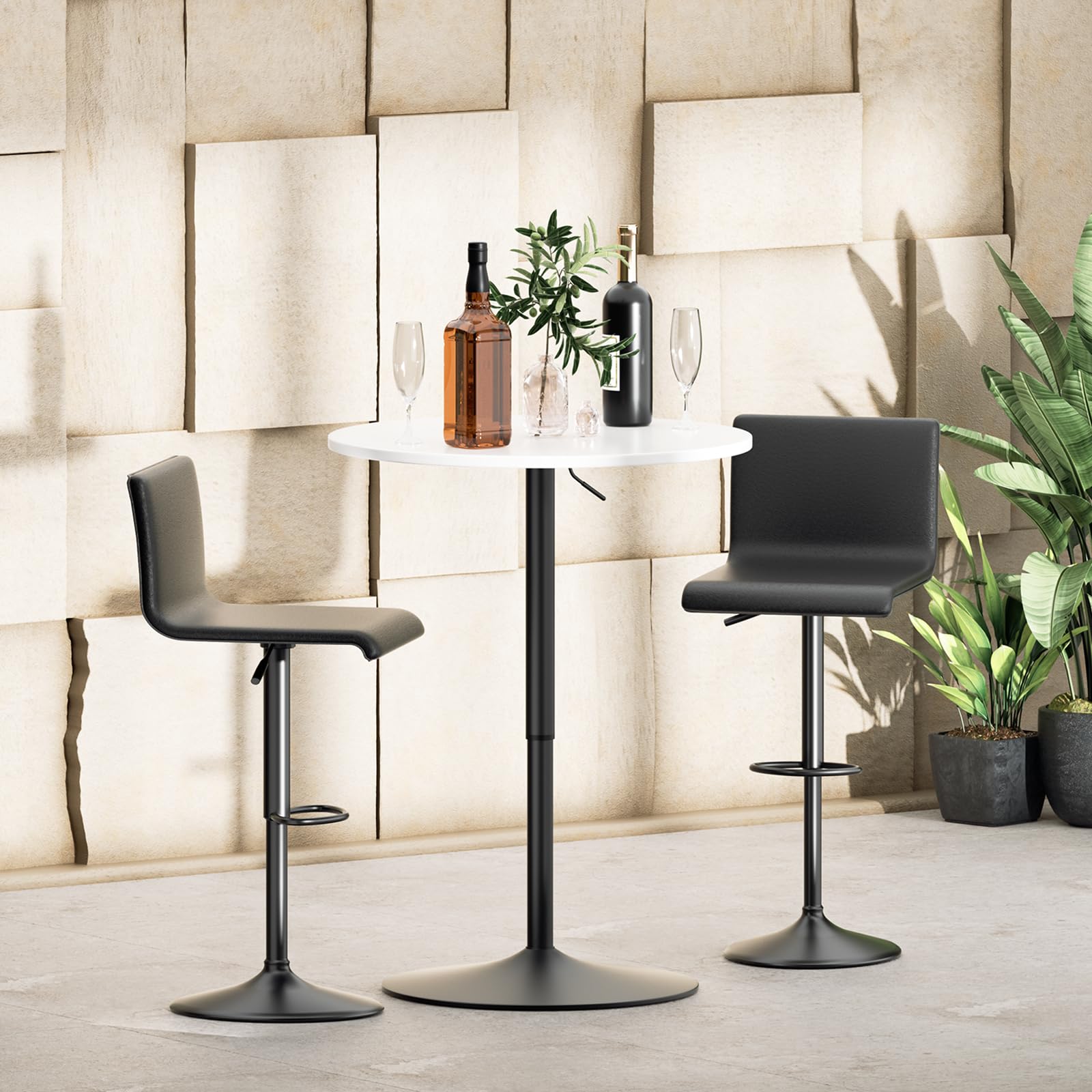 Adjustable Height Round Bar Table