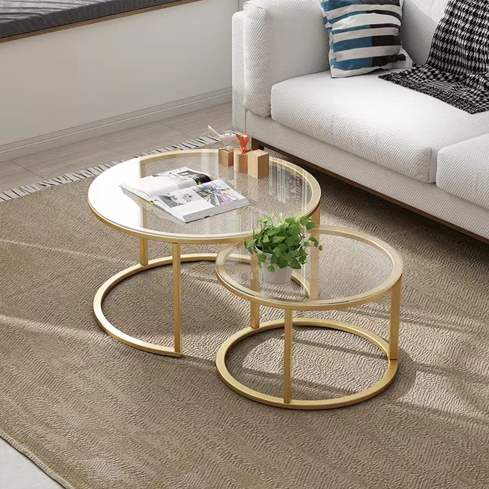 Gold Nesting Coffee Table Set of 2