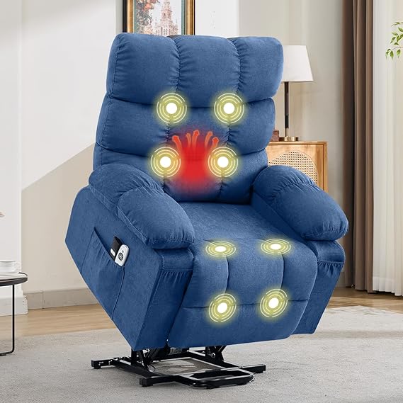 Electric Power Lift Recliner with Massage and Heat