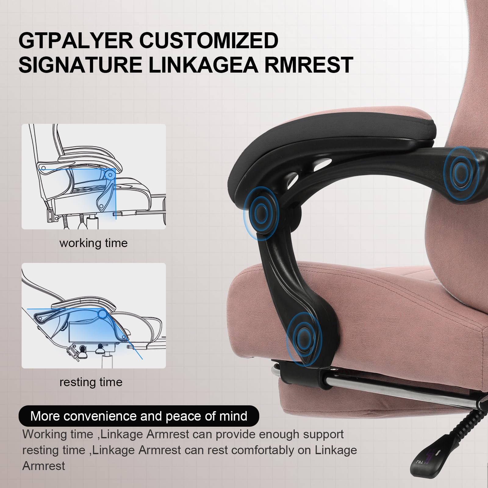 Gaming Chair with Pocket Spring Cushion and Footrest