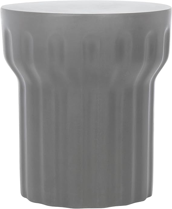 Modern Concrete Round Accent Table - Black