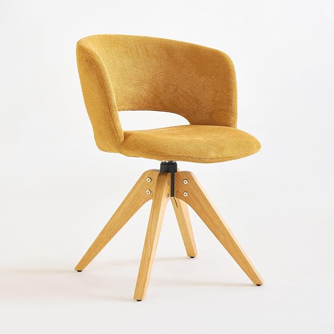 Mid Century Modern Swivel Accent Chair with Solid Wood Legs