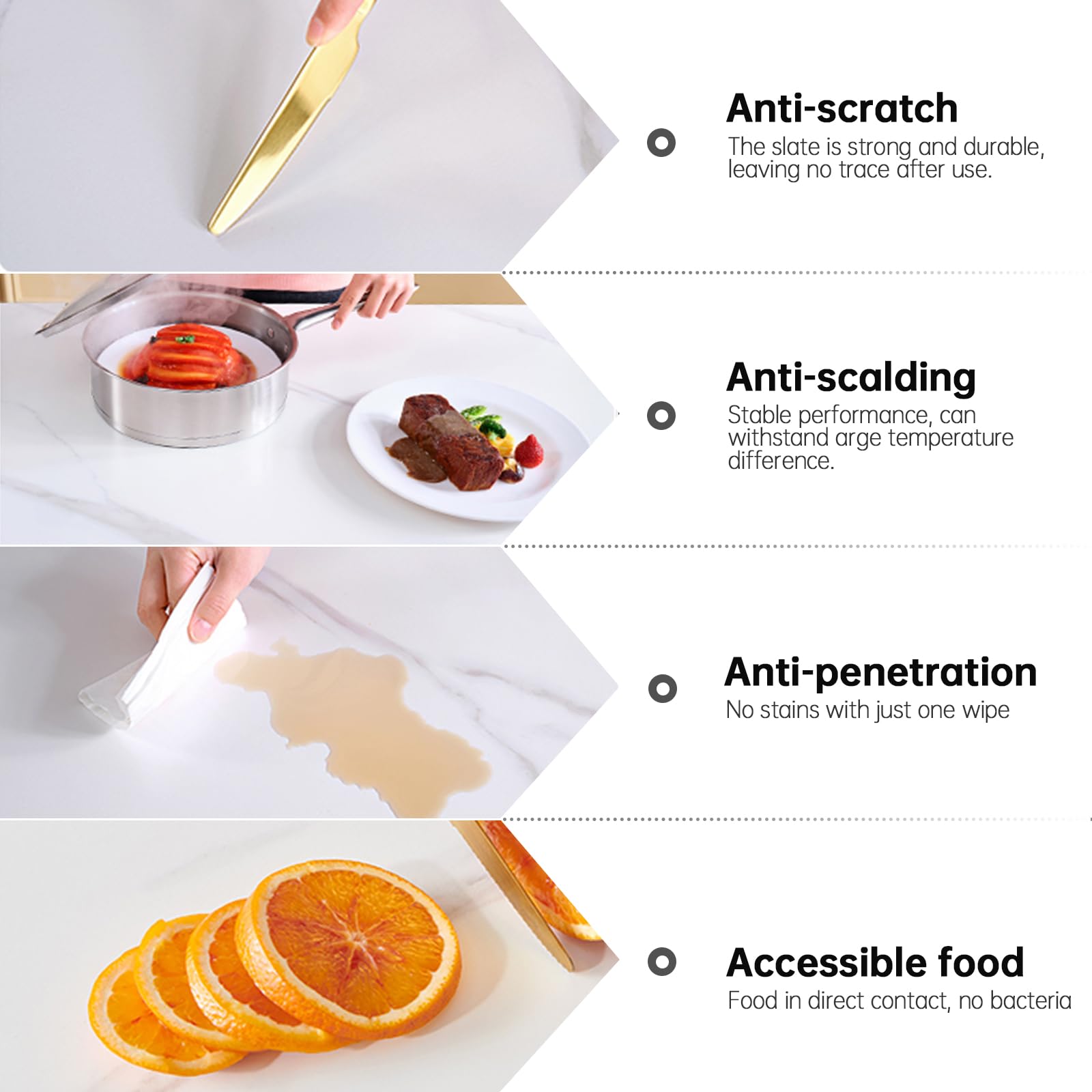 55" Rectangular Dining Table with Marble Sintered Stone Top