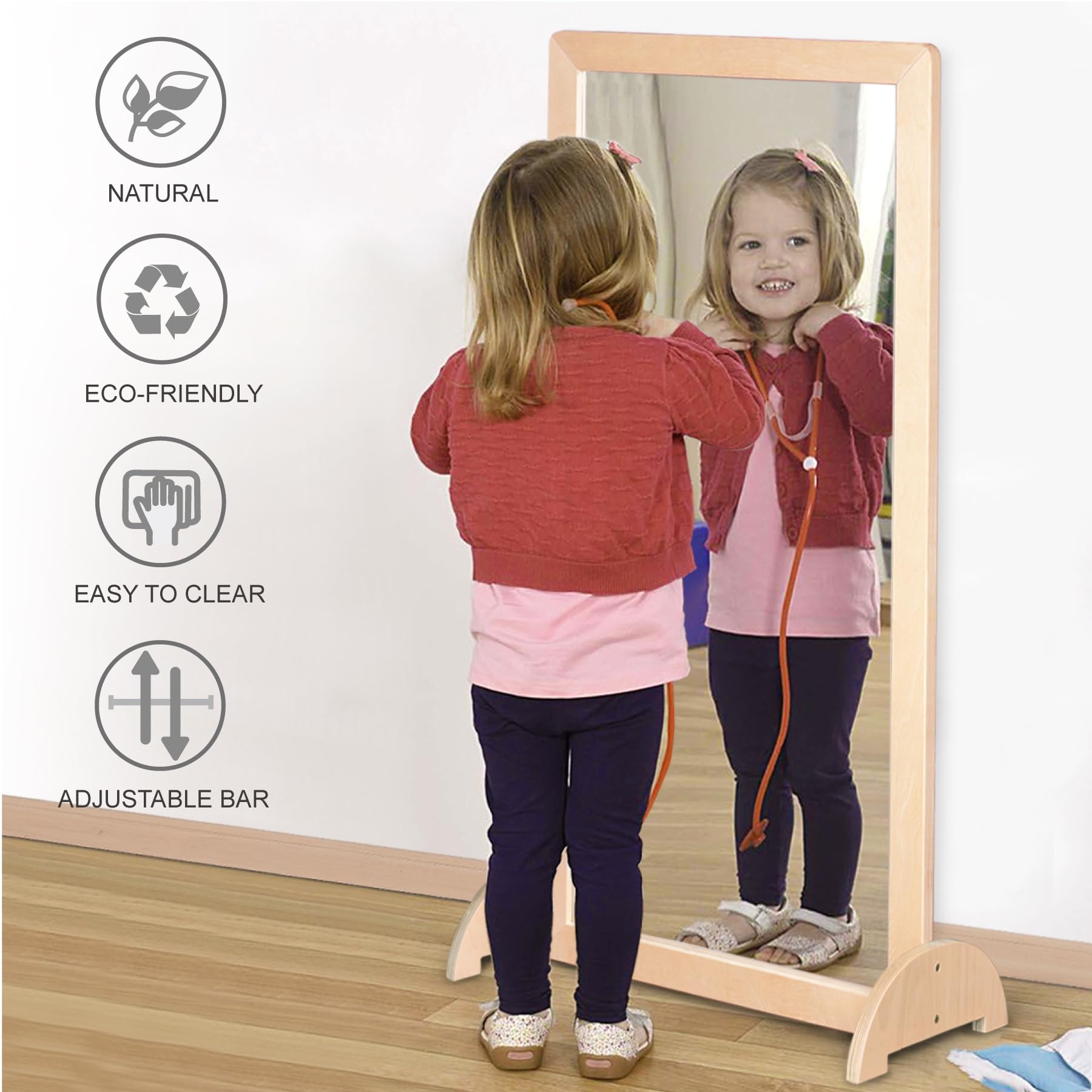 Montessori Mirror with Pull-Up Bar