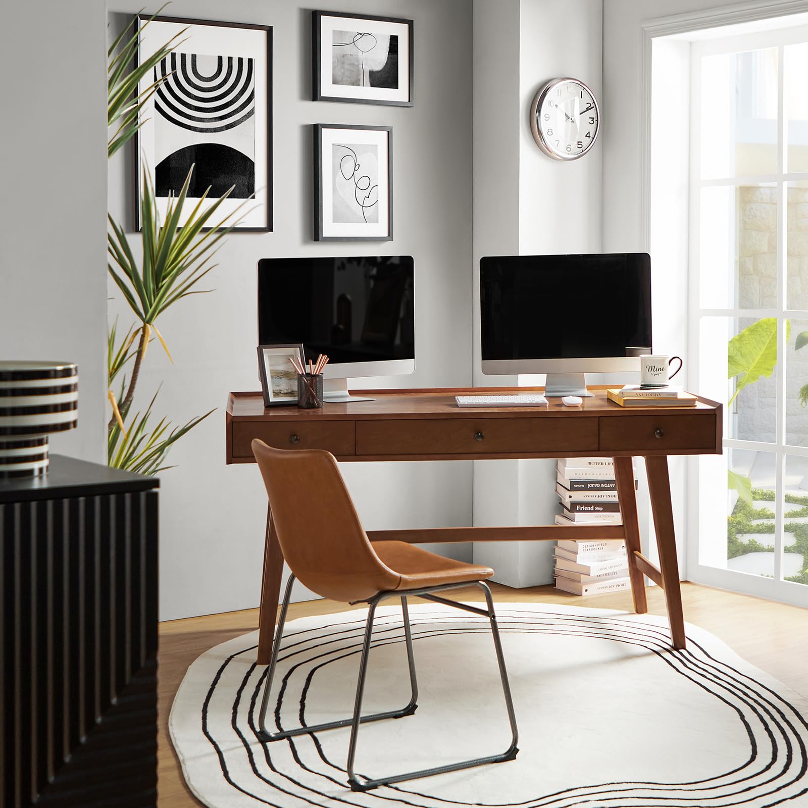 Mid-Century Modern Writing Desk with Drawers