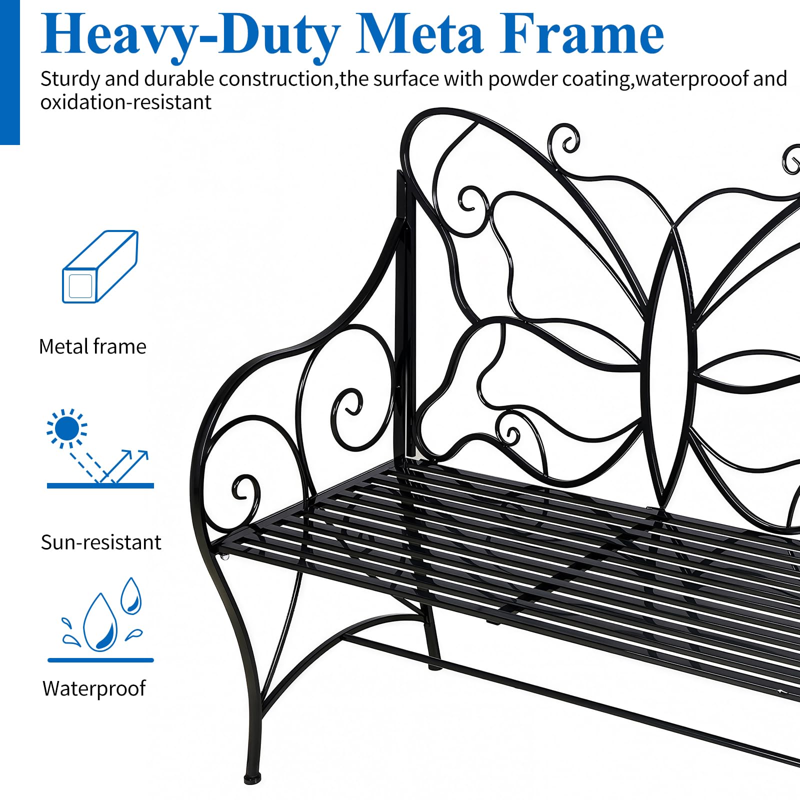 Cast Iron Butterfly Garden Bench
