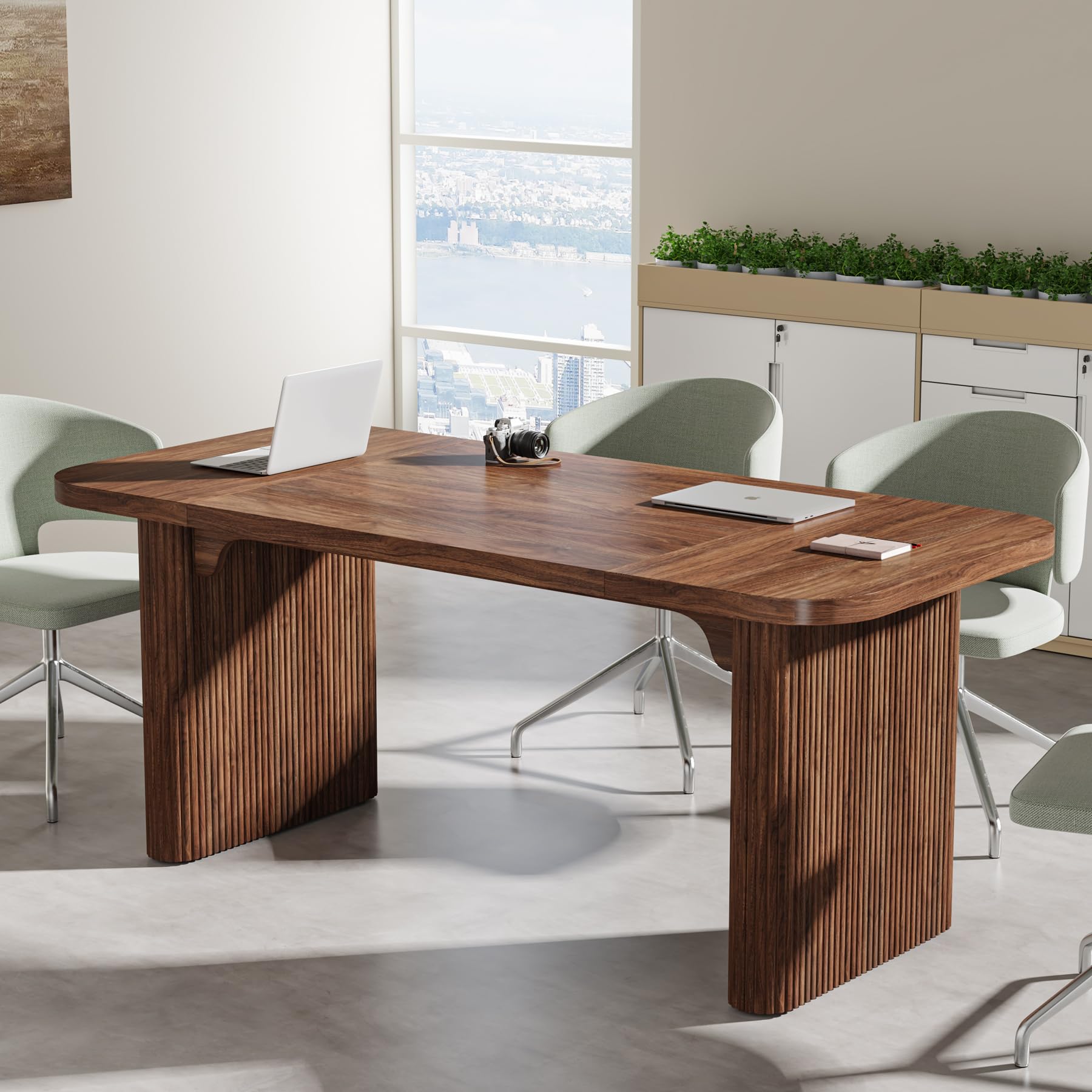 62-Inch Conference Table with Double Pedestal