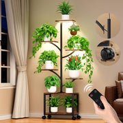7-Tier Plant Stand with Grow Lights and Wheels