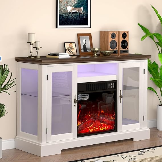 50" Electric Fireplace TV Stand with Storage