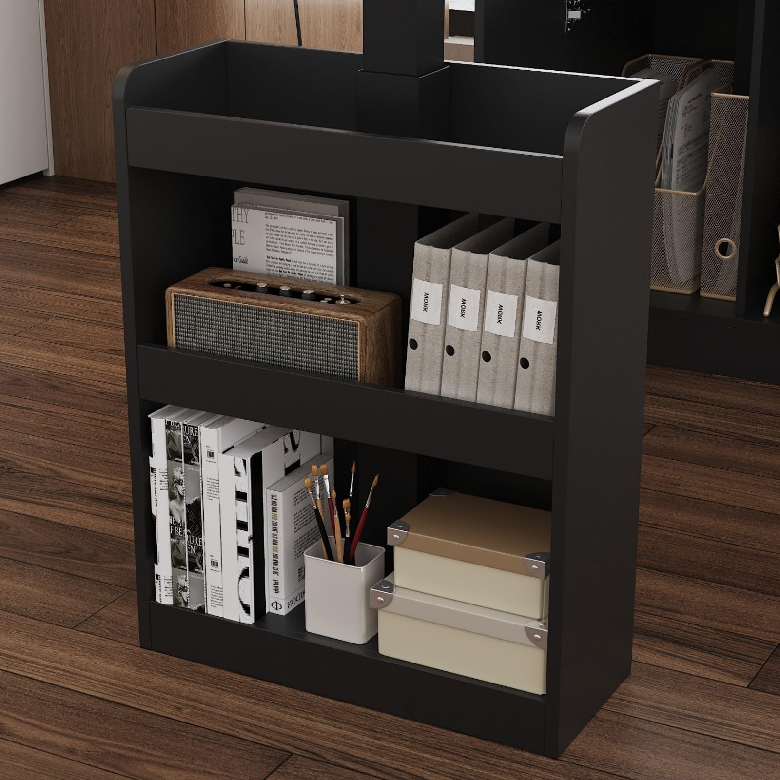 63-Inch L-Shaped Electric Standing Desk with Drawers and Shelves