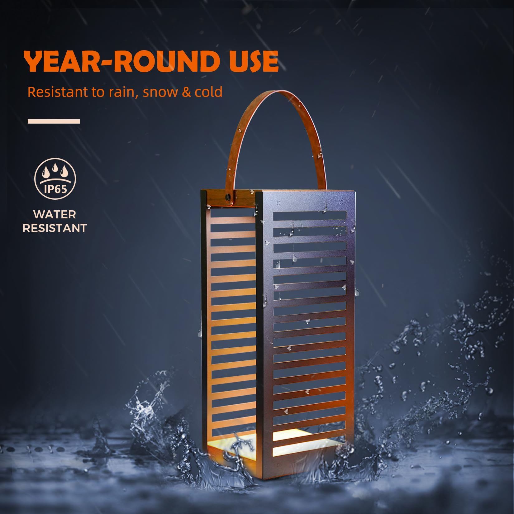 2-Pack Outdoor Solar Floor Lamp with Handle