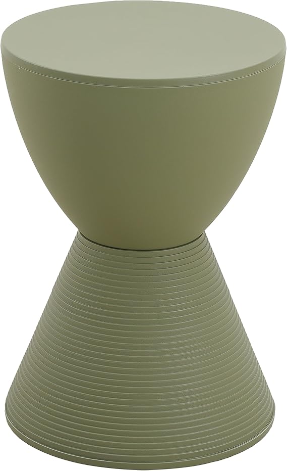 Orange Hourglass Drum Side Table with Storage