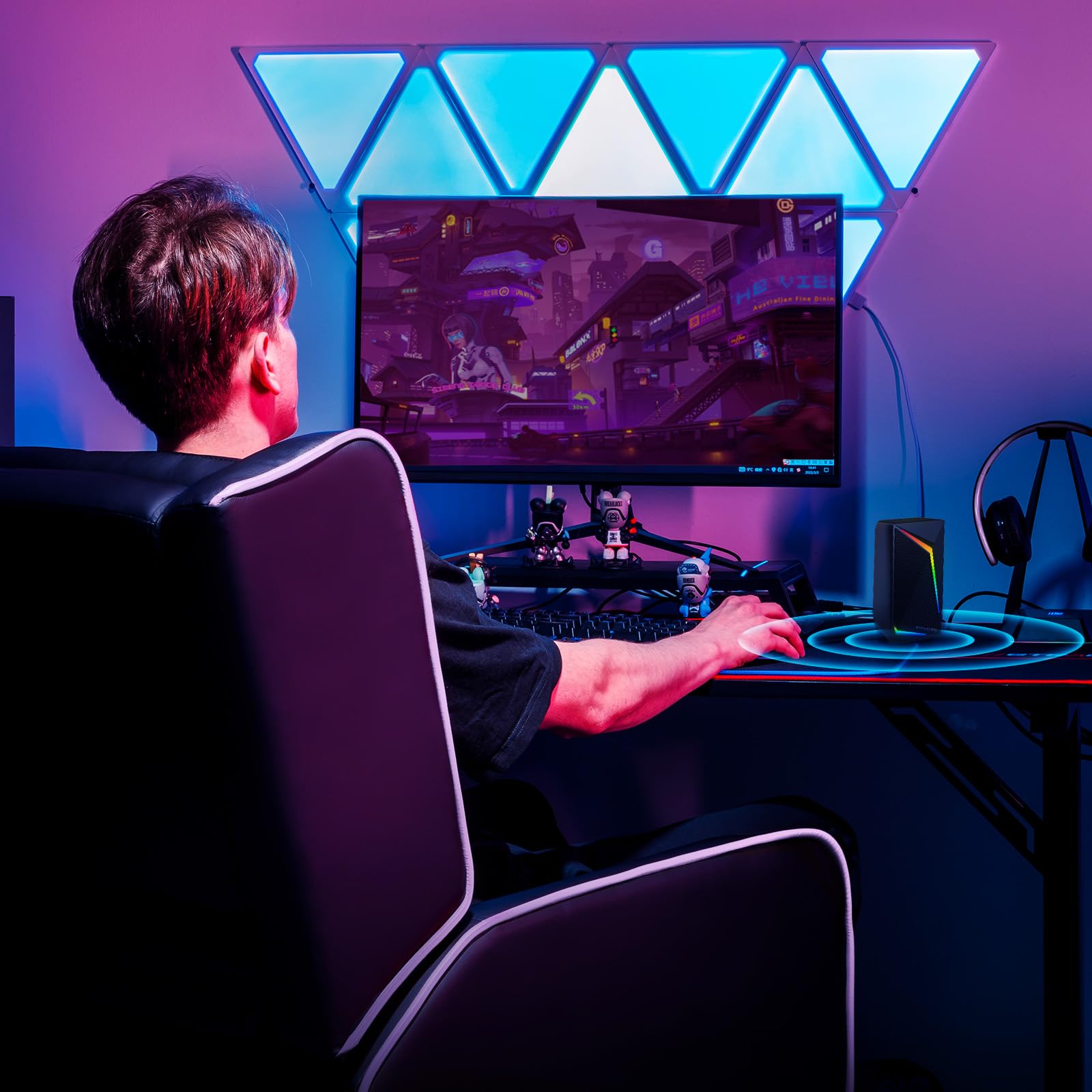 GTRACING Gaming Recliner Chair for Living Room Racing Style Single PU Leather Gaming Sofa for Adults Modern Game Recliners Ergonomic Comfortable Home Theater Seating, Purple