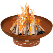 35.5 Inch Round Fire Pit for Outside Wood Burning
